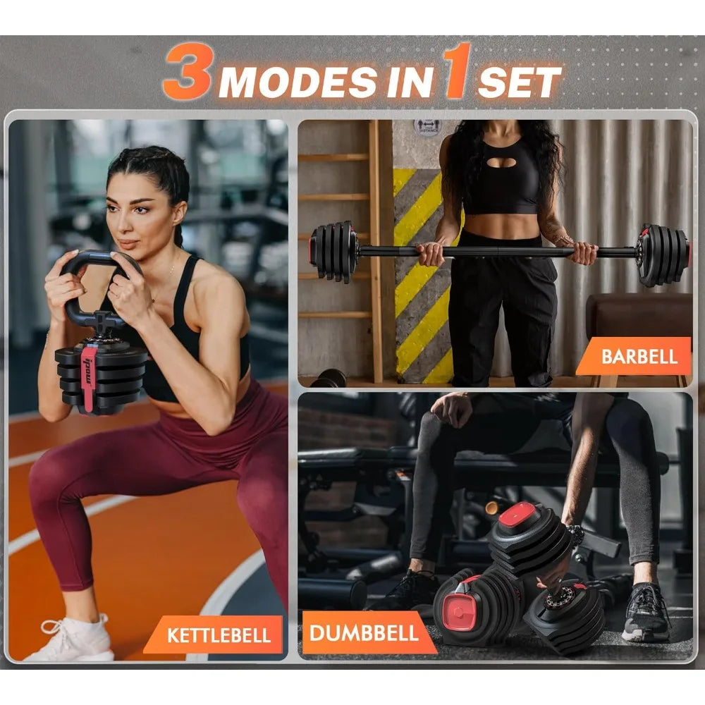 3-in-1 Adjustable Dumbbell Set